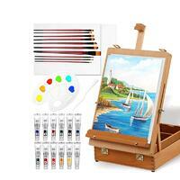 Без бренда «Набор подарочный «Две картинки» 27 предметов: этюдник 35 см из бука, краски акрил 12x12 мл, 2 холста 22x30 на мдф, 10 кистей, мастихин, палитра» в Красноярске в интернет-магазине Без бренда «Набор подарочный «Две картинки» 27 предметов: этюдник 35 см из бука, краски акрил 12x12 мл, 2 холста 22x30 на мдф, 10 кистей, мастихин, палитра» в Красноярске