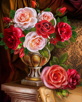 Без бренда «Букет роз в изящной вазе (20шт)» в Красноярске