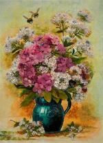 Пчелы и букет флоксов