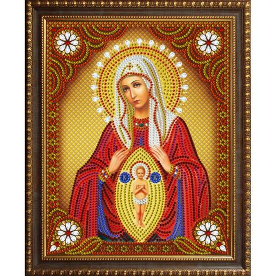 Алмазная мозаика частичная 27x33 Икона "Помощница в родах"