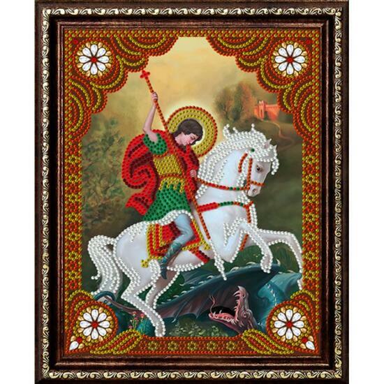 Алмазная мозаика частичная 27x33 Икона Георгий Победоносец