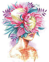 Без бренда «Портрет девушка с оригинальными цветами на голове» в Красноярске