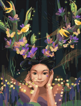 Без бренда «Темноглазая девчонка с цветами и птицами в волосах» в Красноярске в интернет-магазине  Без бренда «Темноглазая девчонка с цветами и птицами в волосах» в Красноярске