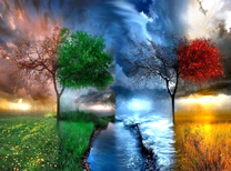 Два дерева и переводящие времена года