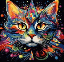 Разноцветный кот