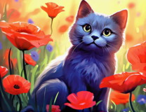 Без бренда «Серый котик и маки» в Красноярске в интернет-магазине  Без бренда «Серый котик и маки» в Красноярске