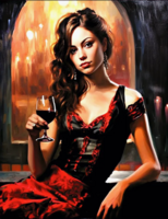 Без бренда «Обворожительная брюнетка с бокалом красного вина» в Красноярске в интернет-магазине  Без бренда «Обворожительная брюнетка с бокалом красного вина» в Красноярске