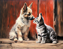 Без бренда «Знакомство котенка и щенка» в Красноярске в интернет-магазине  Без бренда «Знакомство котенка и щенка» в Красноярске