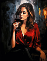 Без бренда «Девушка в красном платье с бокалом вина» в Красноярске в интернет-магазине  Без бренда «Девушка в красном платье с бокалом вина» в Красноярске