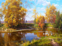 Без бренда «Осенний лес и берег реки» в Красноярске