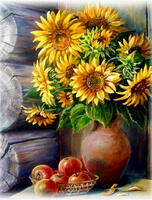 Без бренда «Кувшин с подсолнухами и корзинка с яблоками» в Красноярске в интернет-магазине Без бренда «Кувшин с подсолнухами и корзинка с яблоками» в Красноярске